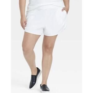 Ava & Viv Terry Shorts White Women's 4X NWT